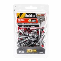 Best deal 🥰 Australia Sale - Buildex 12 - 24 X 38mm SuperTEKS Series 500 Hex Head Metal Screw - 50 Pack Other ✔️