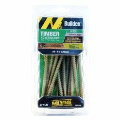 Coupon 🔥 Buildex 16-8 X 125mm Climacoat Type 17 Timber Construction Screw - 20 Pack Green - To Australia ✔️