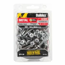 Wholesale 🛒 Buildex Metal Superteks C3 Wafer Head Screws 12g X 38mm Bx50 Galvanised - To Australia 🔥