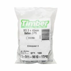 Best Pirce 👏 Buildex M5.5 X 40mm Hex Head Batten Zip - 100 Pack Zinc Alloy 3 - To Australia 🥰