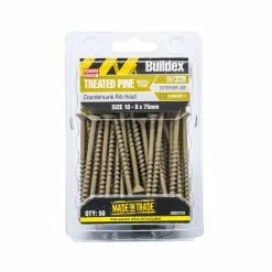 Flash Sale 🥰 Australia Only - Buildex 10-8 X 75mm Climacoat Countersunk Ribbed Head Treated Pine Screws - 50 Pack Grey 🔔