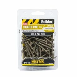 Coupon 🤩 Buildex 8-10 X 40mm Climacoat Countersunk Ribbed Head Treated Pine Screws - 100 Pack Grey - To Australia 🔥