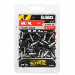 Promo π Buildex 10G X 16mm Night Sky Metal C4 HexHead No Seal Tek Screws - Box 100 Eb: Ebony - To Australia π
