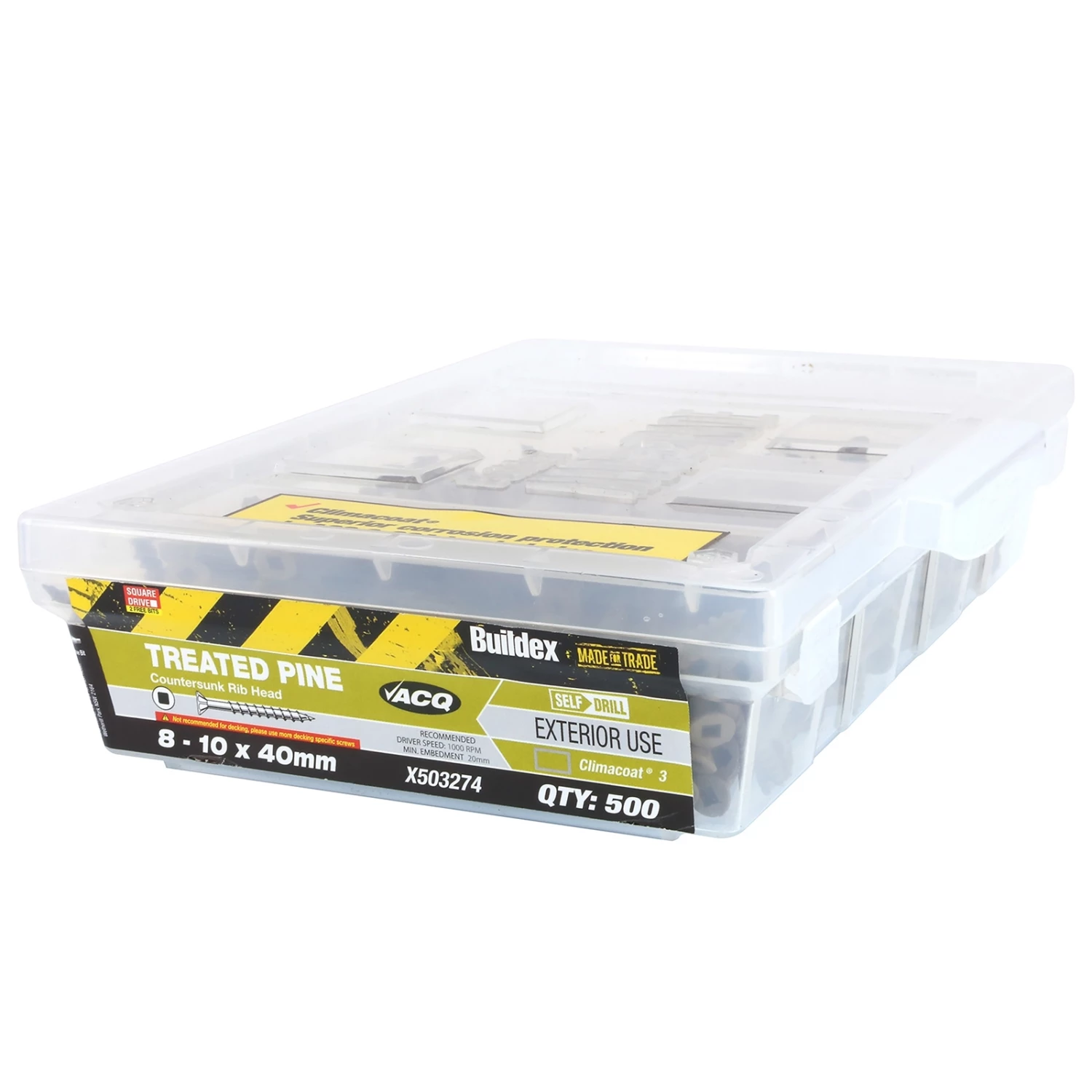 Flash Sale ⭐ Australia Sale - Buildex 8-10 X 40mm Climacoat® 3 Countersunk Rib Head Treated Pine Screws - 500 Pack Other 🥰 1 Flash Sale ⭐ Australia Sale - Buildex 8-10 X 40mm Climacoat® 3 Countersunk Rib Head Treated Pine Screws - 500 Pack Other 🥰