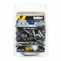 Hot Sale 🥰 Australia Sale - Buildex Roof Zip C4 HexHead Screws M6 X 25 Basalt Pbx100 Ba: Basalt 🌟