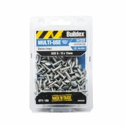 Best deal 😀 Australia Only - Buildex 8-15 X 15mm Zinc Alloy Button Head Needle Point Screws - 100 Pack Grey ✨