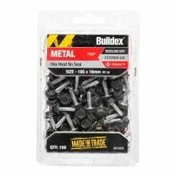 Best Pirce π Australia Only - Buildex 10G X 16mm Woodland Grey Metal C4 HexHead No Seal Tek Screws - Box 100 Sg: Woodland Grey β¨