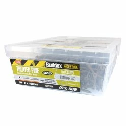 Top 10 👍 Australia Sale - Buildex 10-8 X 100mm Climacoat® 3 Countersunk Rib Head Treated Pine Screws - 500 Pack Other 😀