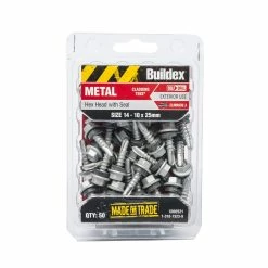 Best Sale 🧨 Australia Only - Buildex 14 - 10 X 25mm Climaseal Hex Head With Seal Metal Cladding Tek Screws - 50 Pack Grey 👍