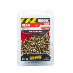 New 🧨 Australia Sale - Buildex 10-16 X 16mm Zinc Plated Wafer Head Metal Tek Screws - 100 Pack Gold ✔️