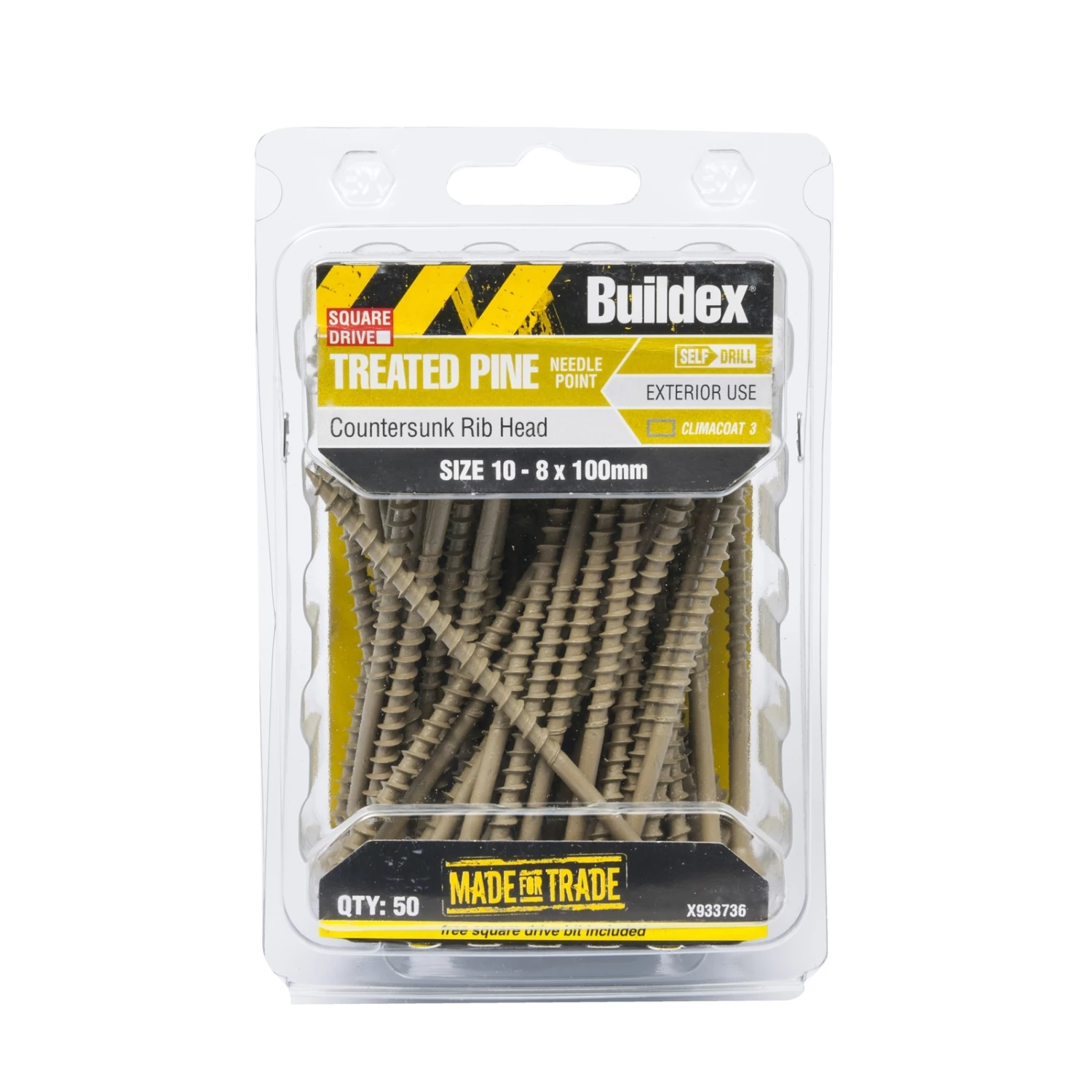 Deals ⌛ Australia Sale - Buildex 10-8 X 100mm Climacoat Countersunk Ribbed Head Treated Pine Screws - 50 Pack Grey ⌛ 1 Deals ⌛ Australia Sale - Buildex 10-8 X 100mm Climacoat Countersunk Ribbed Head Treated Pine Screws - 50 Pack Grey ⌛