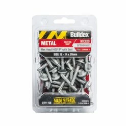 Brand new 🎉 Australia Only - Buildex 12-14 X 35mm Climaseal Hex Head With Seal Cladding Tek Screws - 50 Pack Grey 🎉