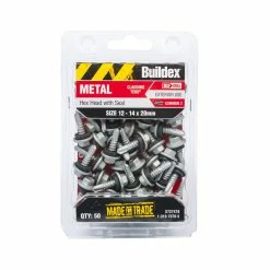 Best Sale 🛒 Australia Only - Buildex 12-14 X 20mm Climaseal Hex Head With Seal Cladding Tek Screws - 50 Pack Grey 🥰