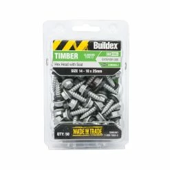 Hot Sale 🤩 Australia Sale - Buildex 14-10 X 25mm Climaseal Hex Head With Seal Cladding Screws - 50 Pack Grey 🧨