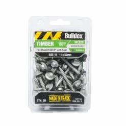 Best reviews of ✨ Buildex 12-11 X 50mm Climaseal Hex Head With Seal Timber Screws - 50 Pack Grey - To Australia 🌟