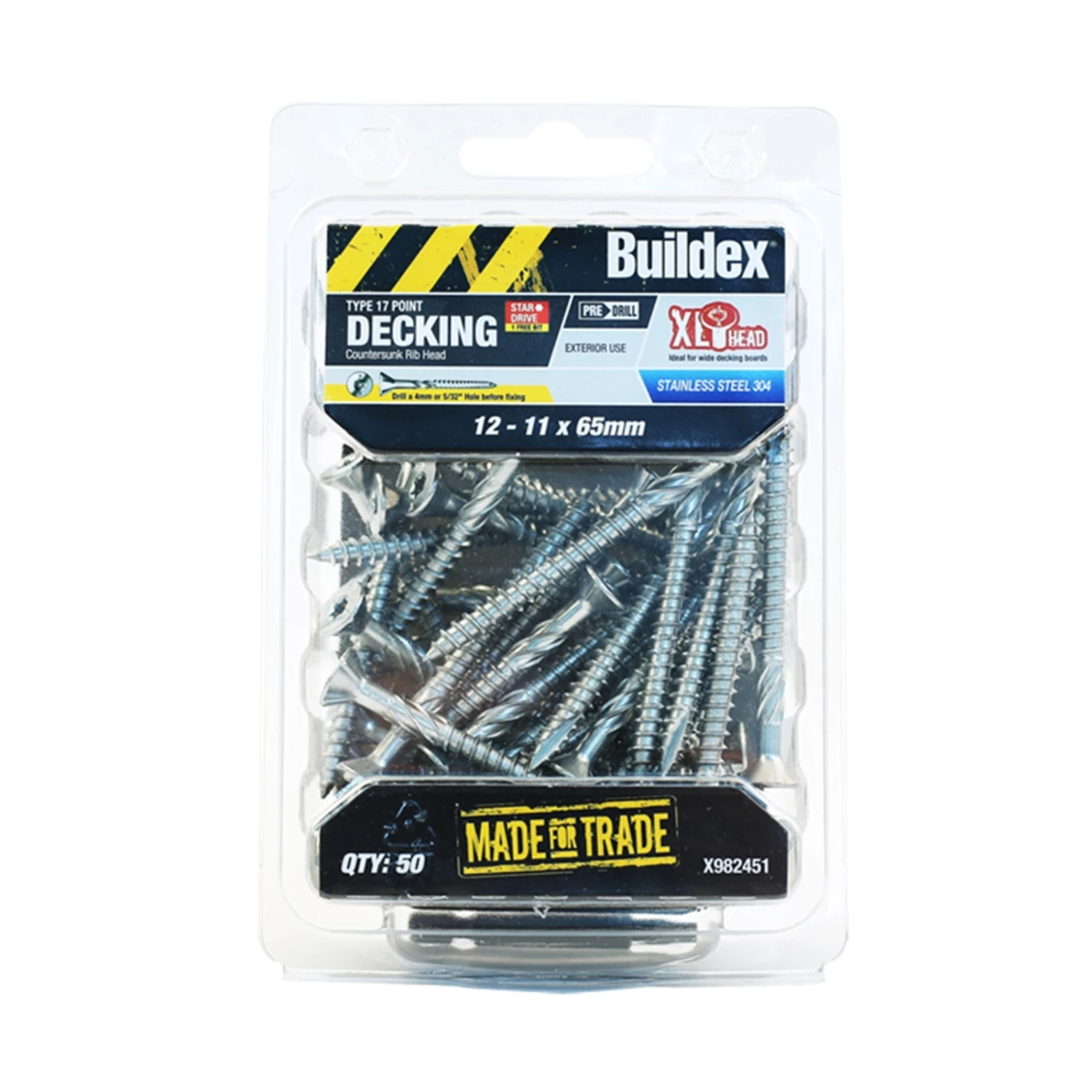 Deals π Buildex 12-11 X 65mm Stainless Steel Type 17 Decking Screws - 50 Pack Silver - To Australia β€οΈ 1 Deals π Buildex 12-11 X 65mm Stainless Steel Type 17 Decking Screws - 50 Pack Silver - To Australia β€οΈ