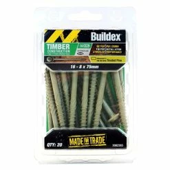 Coupon 👍 Australia Only - Buildex 16-8 X 75mm Climacoat Type 17 Timber Construction Screws - 20 Pack Green 💯