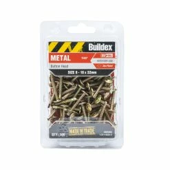 Top 10 🎁 Australia Sale - Buildex 8-18 X 32mm Zinc Plated Button Head Metal Tek Screws - 100 Pack Gold ⭐