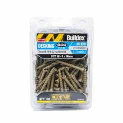 Brand new β¨ Australia Only - Buildex 10-8 X 50mm Climacoat Treated Pine And Hardwood Decking Screws - 100 Pack Grey β€οΈ