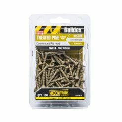 Buy ⌛ Australia Sale - Buildex 8 - 10 X 30mm Climacoat Countersunk Ribbed Head Treated Pine Screws - 100 Pack Grey 🌟