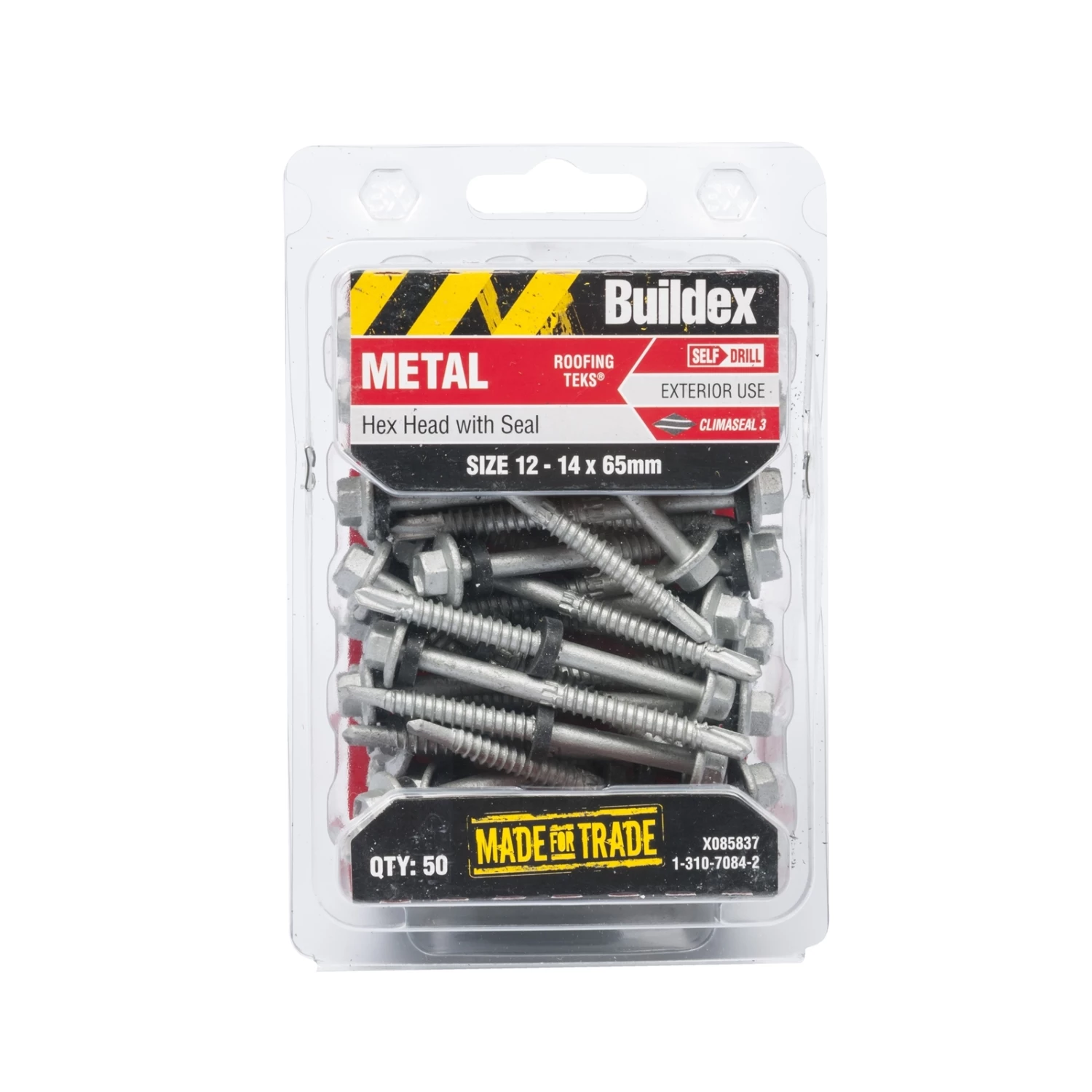Buy π Australia Sale - Buildex 12-14 X 65mm Climaseal Hex Head Metal Tek Screws With Seal - 50 Pack Grey π 1 Buy π Australia Sale - Buildex 12-14 X 65mm Climaseal Hex Head Metal Tek Screws With Seal - 50 Pack Grey π