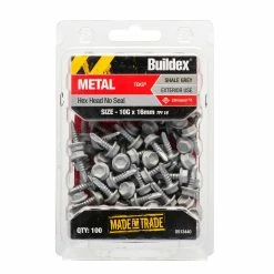 Cheap 🔔 Australia Sale - Buildex Metal C4 HexHead No Seal Tek Screws 10g X 16 Mm Shale Grey Bx100 Gg: Shale Grey 🛒