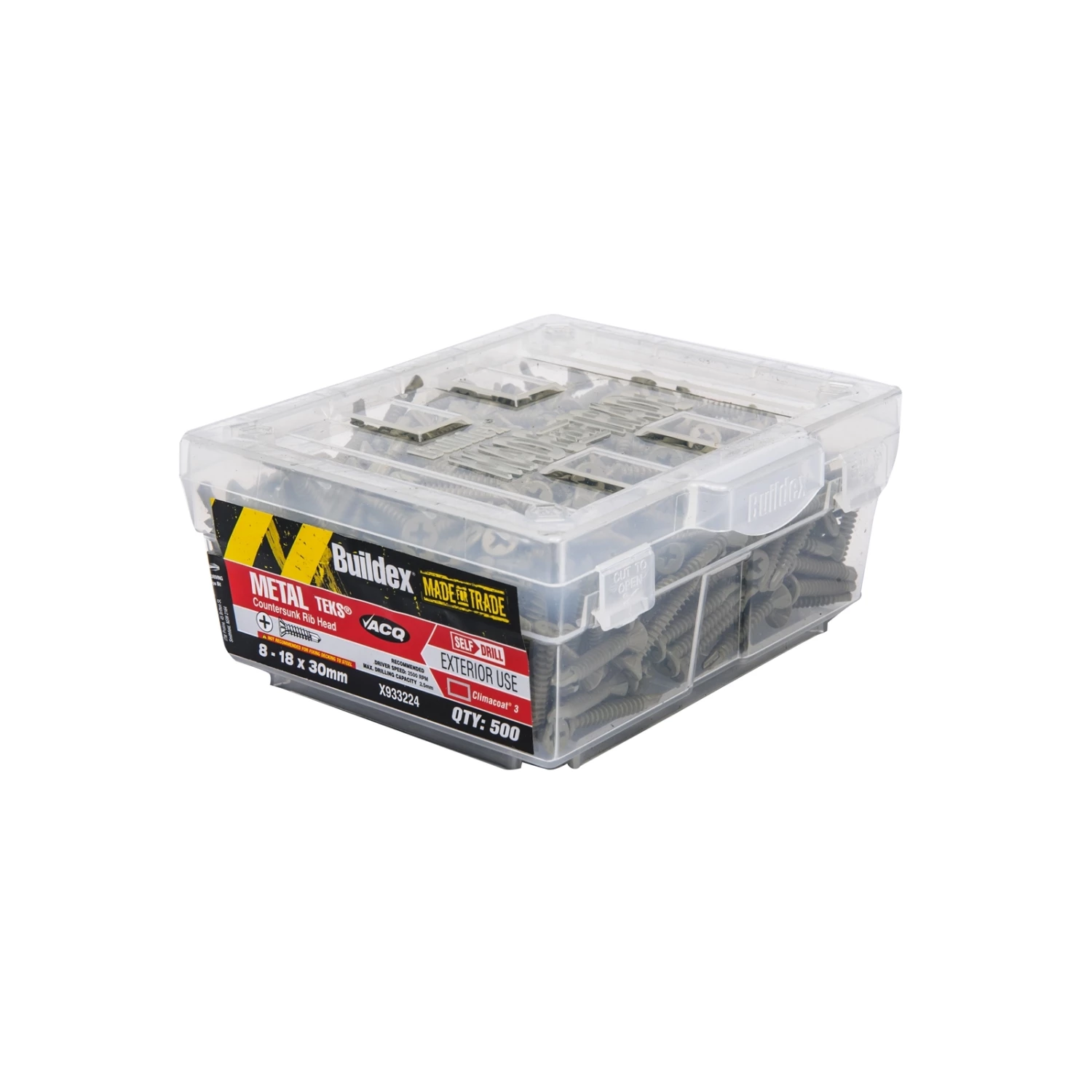 Outlet π Australia Only - Buildex 8-18 X 30mm Climacoat Countersunk Ribbed Head Metal Tek Screws - 500 Pack Grey π₯° 1 Outlet π Australia Only - Buildex 8-18 X 30mm Climacoat Countersunk Ribbed Head Metal Tek Screws - 500 Pack Grey π₯°