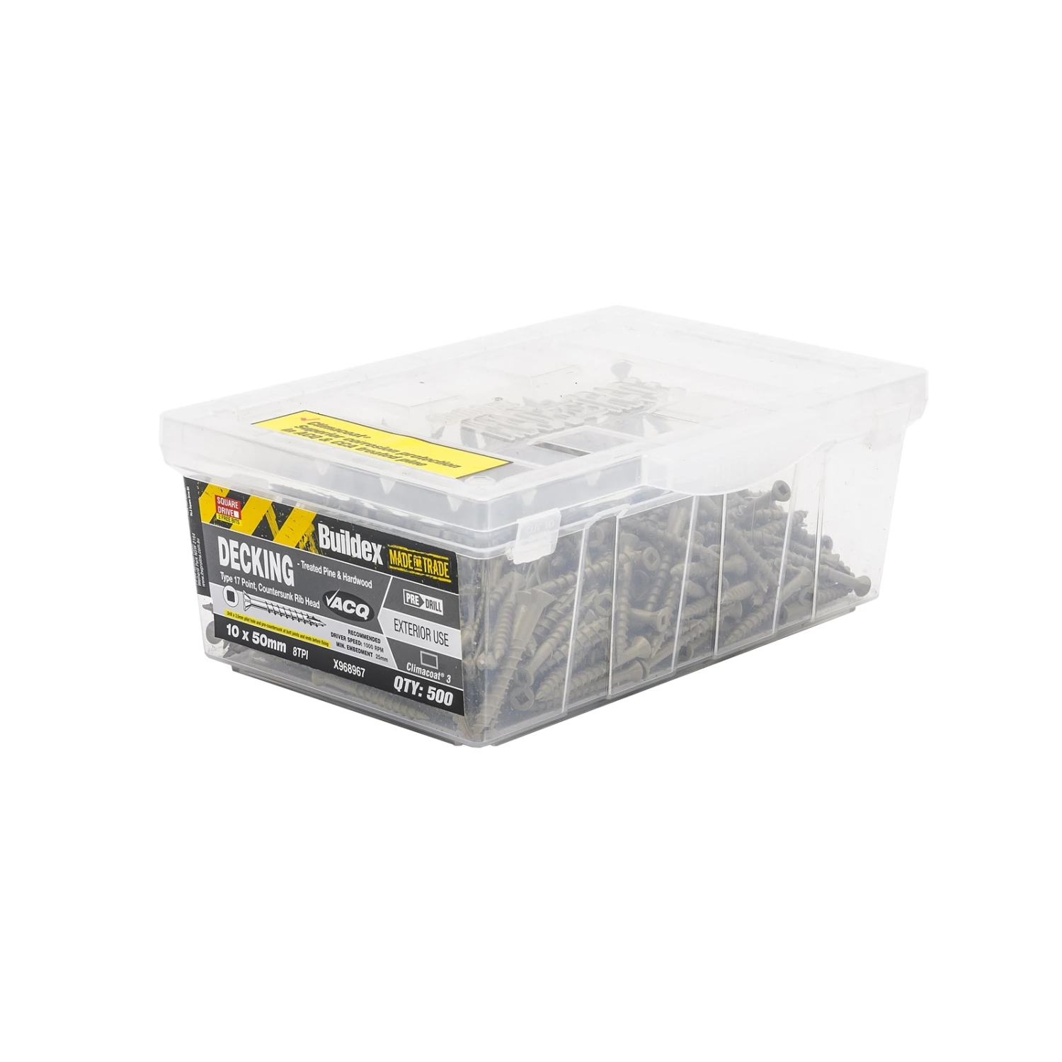 Top 10 𧨠Buildex 10-8 X 50mm Climacoat Square Drive Treated Pine Decking Screws - 500 Pack Other - To Australia π₯ 1 Top 10 𧨠Buildex 10-8 X 50mm Climacoat Square Drive Treated Pine Decking Screws - 500 Pack Other - To Australia π₯