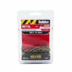 Promo 🥰 Australia Sale - Buildex 8-18 X 20mm Climacoat Countersunk Ribbed Head Metal Tek Screws - 50 Pack Grey ⌛