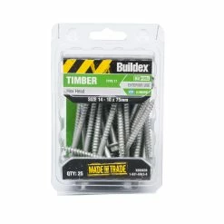 New 🌟 Buildex 14-10 X 75mm Climaseal Hex Head Timber Screws - 25 Pack Grey - To Australia 💯