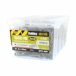 Best Pirce 😀 Buildex 10-8 X 75mm Climacoat® 3 Countersunk Rib Head Treated Pine Screws - 500 Pack Other - To Australia ⌛