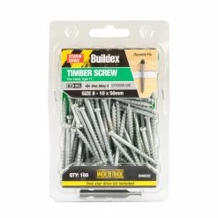 Cheapest ⭐ Australia Sale - Buildex® 8 - 10 X 50mm Zinc Alloy 3 Trim Head Timber Screw - 100 Pack Other 🎉