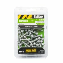 Brand new ✨ Buildex 10-12 X 25mm Climaseal Hex Head Timber Screws - 50 Pack - To Australia ✨
