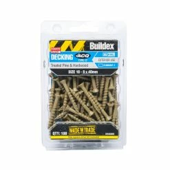 Hot Sale ❤️ Australia Only - Buildex 10-8 X 40mm Climacoat Treated Pine And Hardwood Decking Screws - 100 Pack Grey ✔️