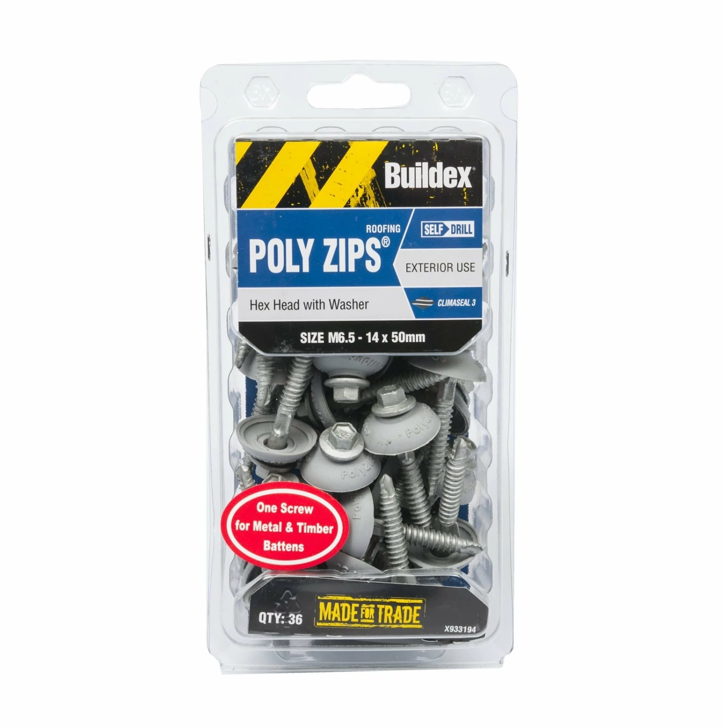 Deals π Buildex 14 X 50mm M6.5 Poly Zip Self Drilling Roof Screws - 36 Pack Grey - To Australia β 1 Deals π Buildex 14 X 50mm M6.5 Poly Zip Self Drilling Roof Screws - 36 Pack Grey - To Australia β