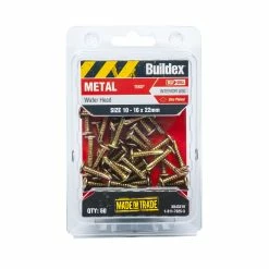 Wholesale 🌟 Australia Only - Buildex 10-16 X 22mm Zinc Plated Wafer Head Metal Tek Screws - 100 Pack Gold 👏