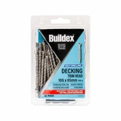 Budget 🤩 Australia Sale - Buildex 10g X 65mm Self Drilling Decking Screws - 50 Pack Stainless Steel 🔥